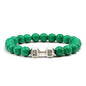 Turquoise Energy Healing Bracelet - Gun Black Barbell Bead Bracelet for Men & Women | Natural Stone Jewelry