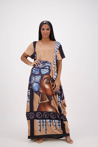 Face Print Kaftan CH8863