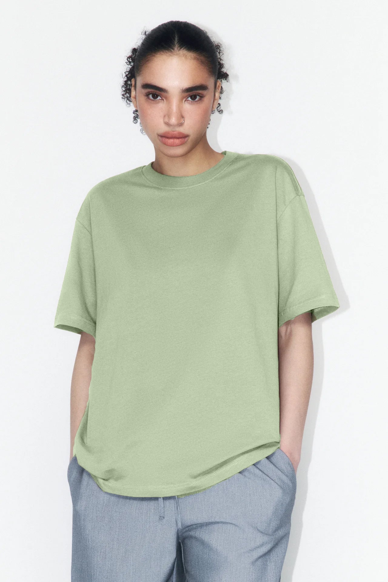Arrival Cotton Crew-Neck Solid-Color Versatile T-Shirt