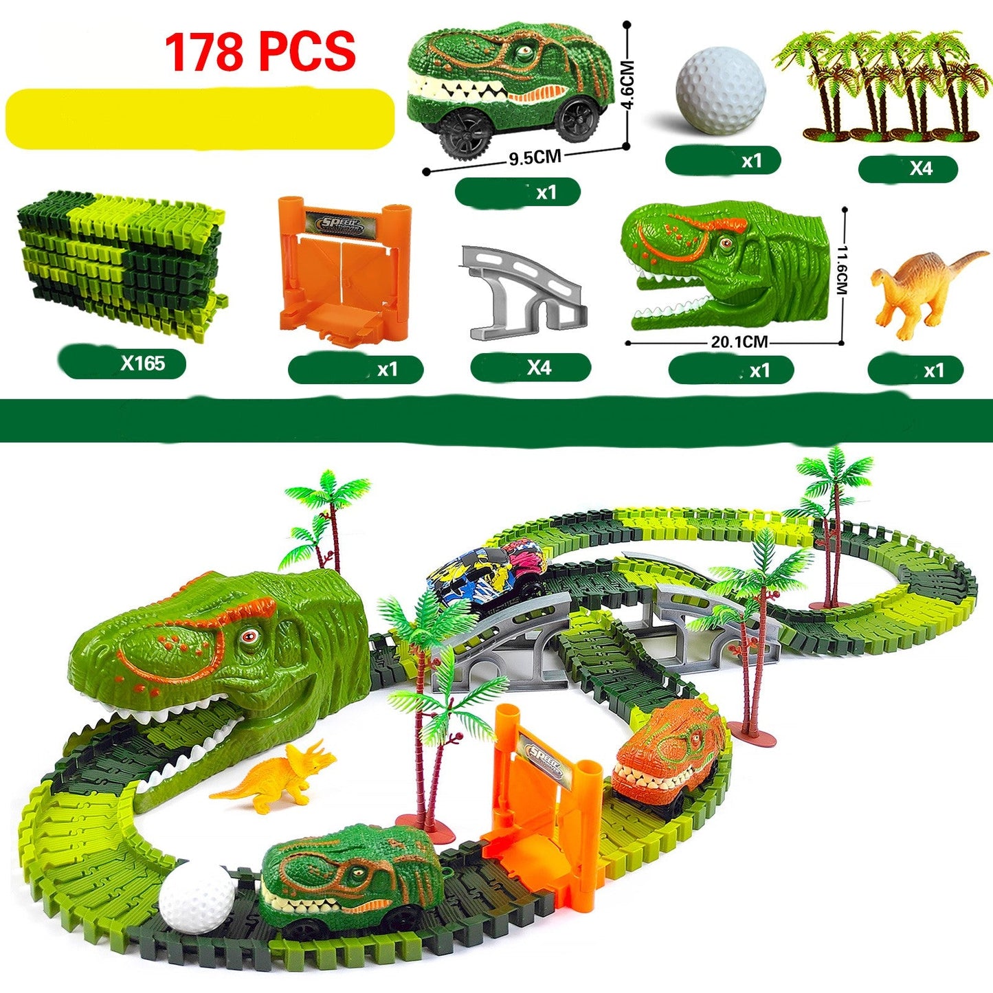 Children's Rail Car Toy Electric Dinosaur