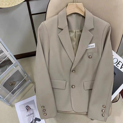Black Short Suit Coat Women's Small Design College Leisure