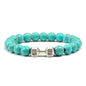 Turquoise Energy Healing Bracelet - Gun Black Barbell Bead Bracelet for Men & Women | Natural Stone Jewelry