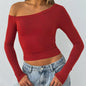 Women's Pure Color All-matching Shoulder Long-sleeved Knitted Cardigan