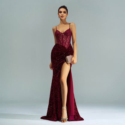 Sequin Birthday Party Dresses Long Prom Evening