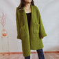Loose-fitting Solid-color Thickened Knit Cardigan Sweater Jacket