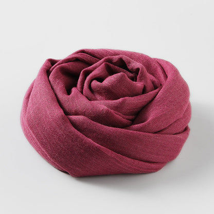 Artistic Sunscreen Solid Color Cotton And Linen Scarf