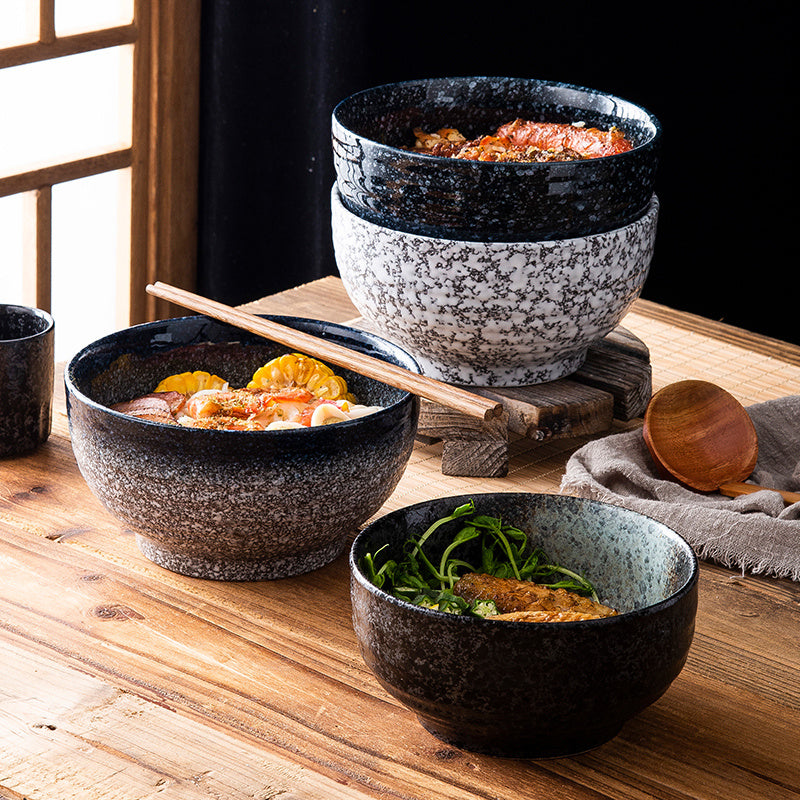 Japanese Style Ramen Bowl Ceramic Noodle Instant Noodle Chopsticks Spoon Set