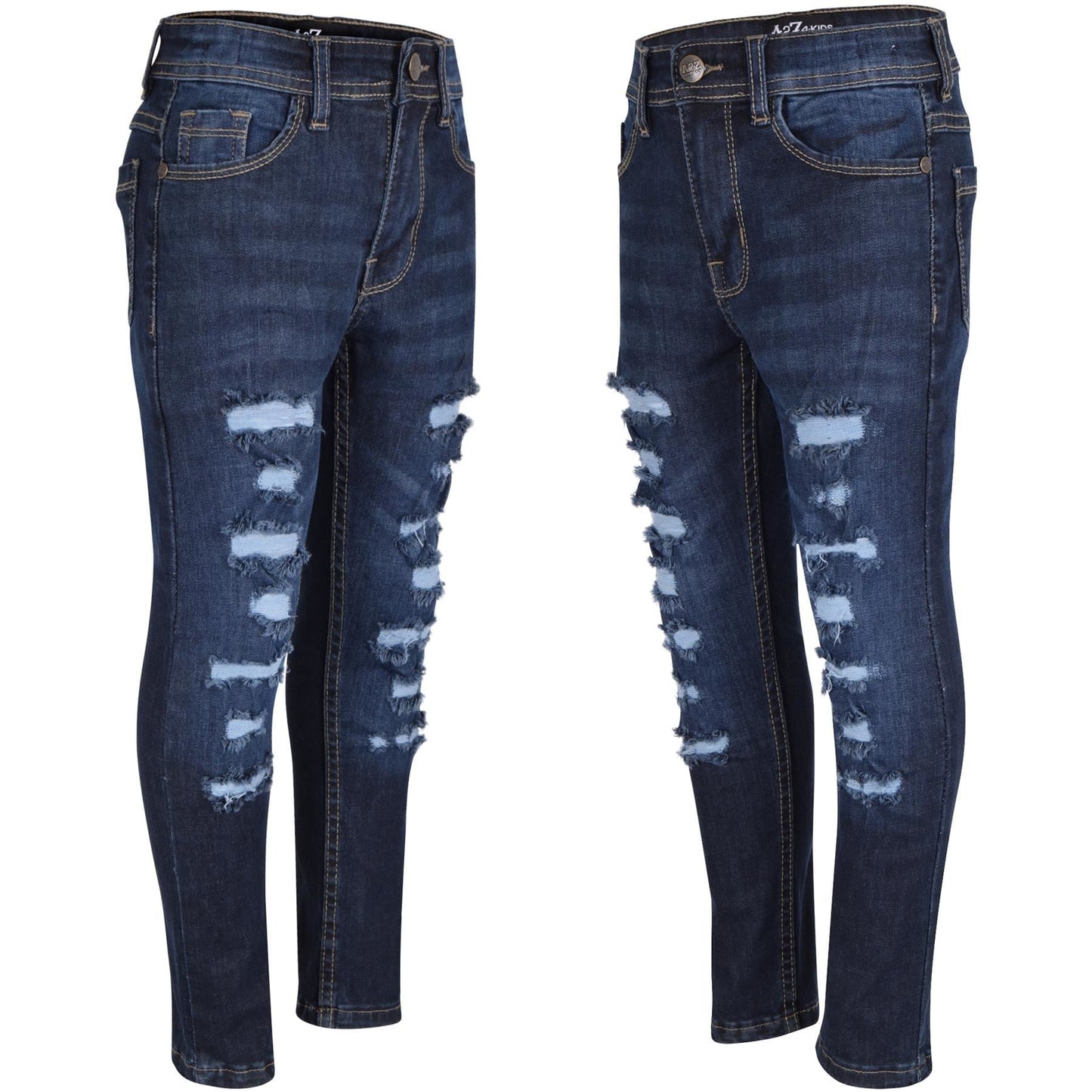 Kids Jeans Denim Ripped Comfort Stretch Trousers Pants Boys Age 3-13 Years