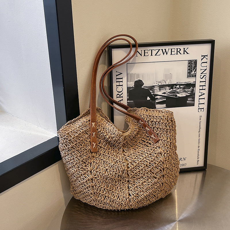 Straw Handbag Holiday Shoulder Bag Fashion Tote Bag