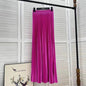 Draped Elastic-waist Versatile Figure-flattering Sophisticated Elegant Solid-color Maxi Skirt