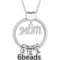 Mother's Day Gift Personalized Circle Pendant with Custom Beads Birthstone Pendant