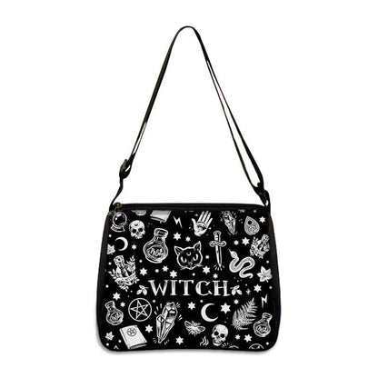 Factory Direct Supply Polyester Underarm Bag Gothic Cat Printing Shoulder Bag Simple Women's Fashion Bag