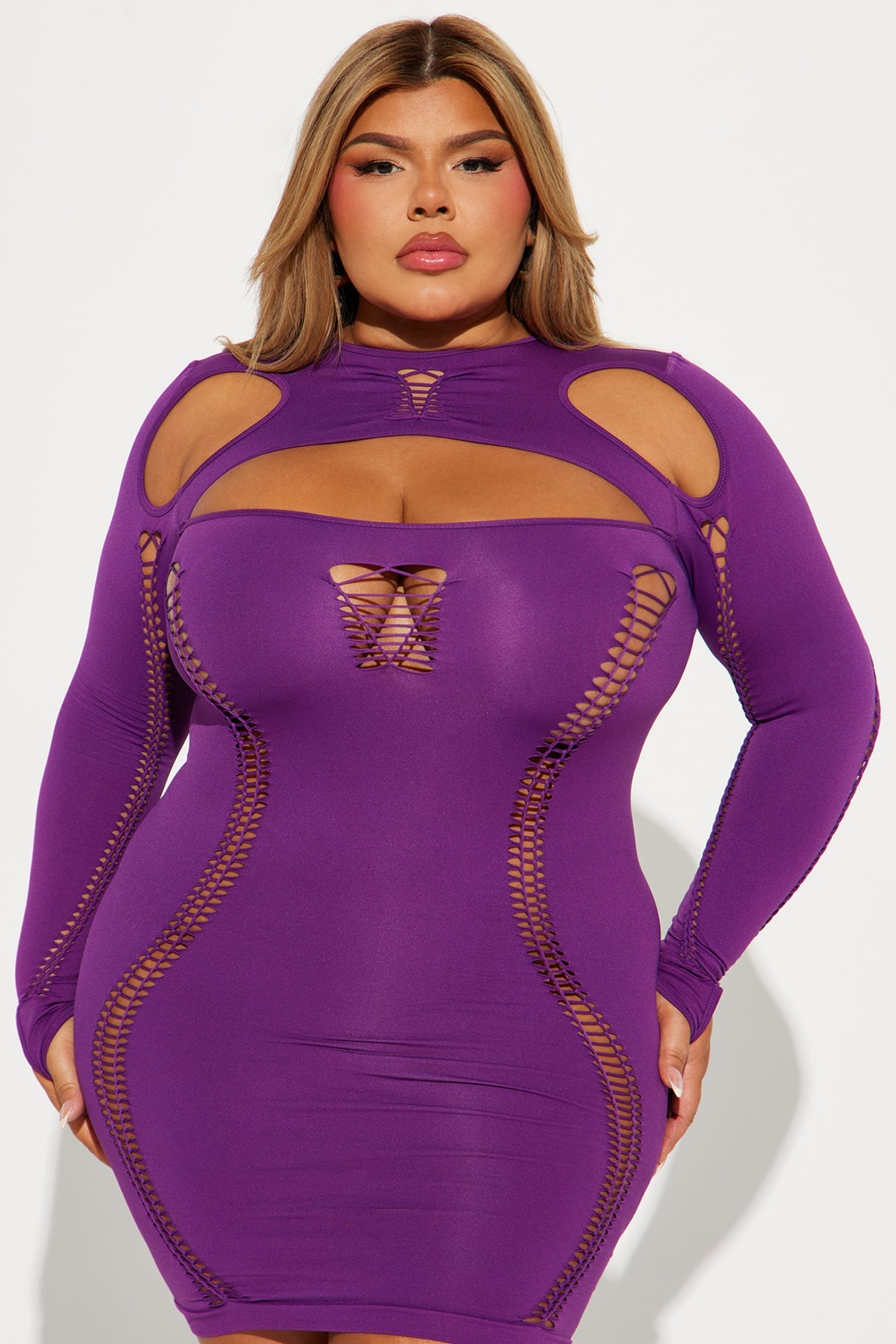 Next Seamless Mini Dress - Purple