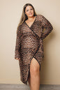 Plus Size - Gia Leopard Wrap Dress