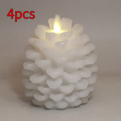 Christmas Pinecone Decoration Paraffin Real Wax Pinecone Candle Pinecone Pinecone Christmas Living Room Bedroom Light