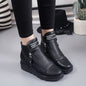 Martin boots with round toe and thick soles
