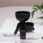 Humanoid ceramic flower pot