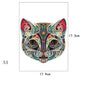 Flower Face Cat Irregular Wooden Puzzle Flat Area Wood
