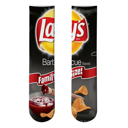 Potato Chips 3D Printed Socks Leshi Odd Zero Food Heat Transfer Stockings Printing Personality