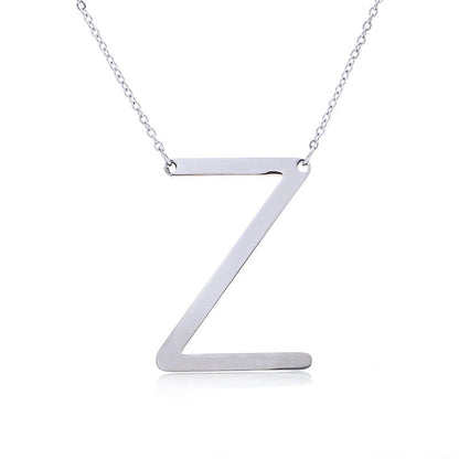 Fabulous Rose Gold Plated Stainless Steel Initial Letter Pendant Necklace