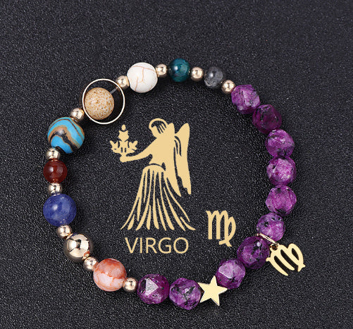 Natural Stone Hemp Stone Cut Surface Eight Planets Personalized Fashionable All-match