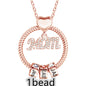 Mother's Day Gift Personalized Circle Pendant with Custom Beads Birthstone Pendant