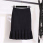 New Slim-fit And Slimming Lace-hem Knitted Skirt