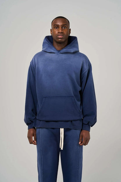 BLANK HEAVYWEIGHT FADE OUT HOODIE BLUE