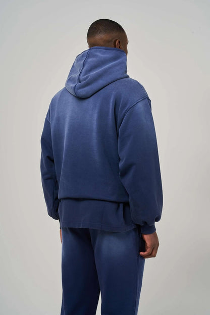 BLANK HEAVYWEIGHT FADE OUT HOODIE BLUE