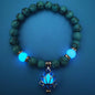Energy Luminous Lotus Natural Stone Bracelet Yoga Healing Luminous Glow In The Dark Charm Beads Bracelet For Men Women Prayer Buddhism