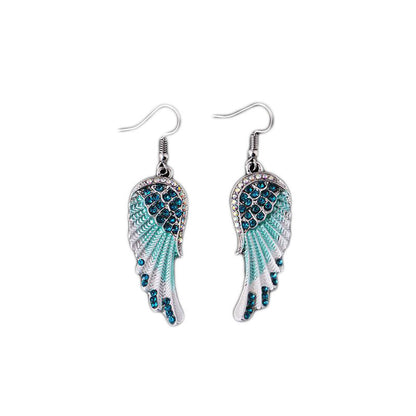 Fashion Angel Wings with Diamond Earrings