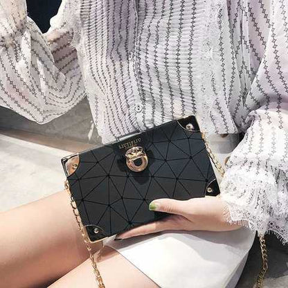 Geometric Pattern Crossbody Shoulder Box Bag