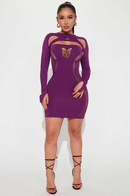 Next Seamless Mini Dress - Purple