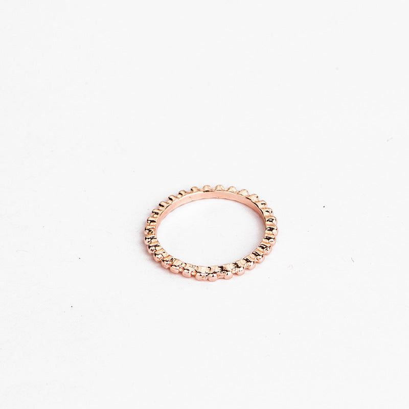 European And American Jewelry Rose Gold Stackable Diamonds Set Of Five Sets Of Rings BohemiaJ