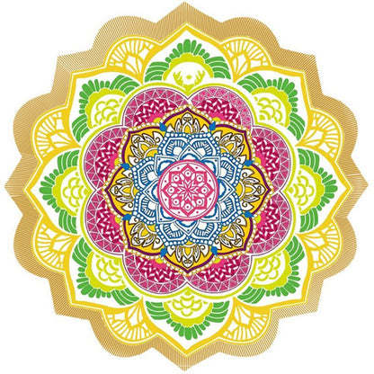 Bohemian Round Beach Towel & Yoga Mat - 150cm Tassel Mandala Throw Blanket