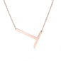 Fabulous Rose Gold Plated Stainless Steel Initial Letter Pendant Necklace