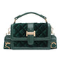 Velvet Wide Shoulder Strap Crossbody Small Square Bag