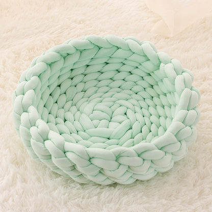 Cat House Cushion Soft Long Plush Warm Pet Mat Cute Kennel Cat Sleeping Basket Bed Round Fluffy Comfortable Touch Pet Products