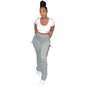 Women's Solid Color Side Eyelet Casual Pants