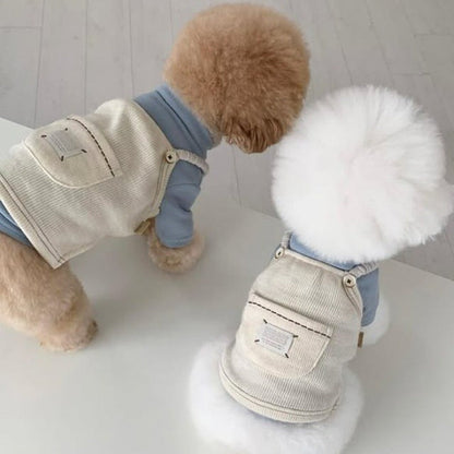 Puppy Clothes Fahion Solid-colour Corduroy Pet Vest For Teddy Dog Winter Casual Halter For Schnauzers Warm Clothing Pet Supplies
