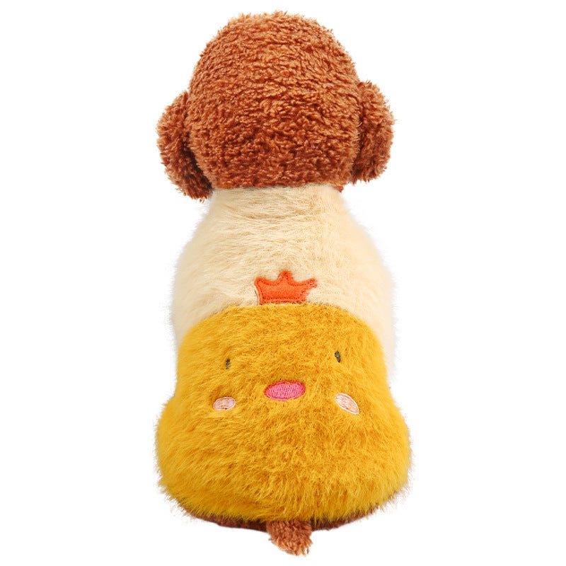 New pet clothing plush animal crew neck sweater