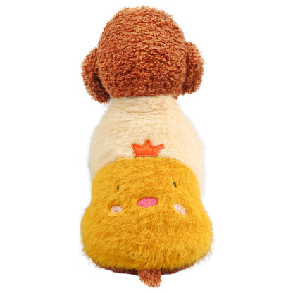 New pet clothing plush animal crew neck sweater
