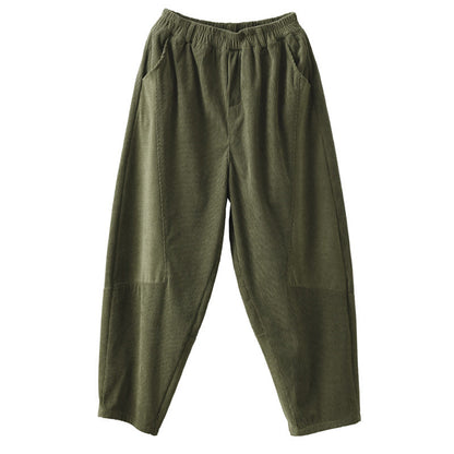 Retro Corduroy Harlan Pants Female