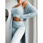 sexy V-neck plush short vest trousers three-piece set women's casual