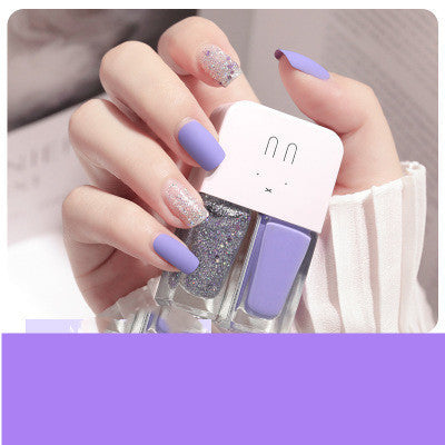 Two In One Nail Polish Set Creative Baking Free Quick Drying Long Lasting No Fade Frosted Double Colored Nail Manicure Oil