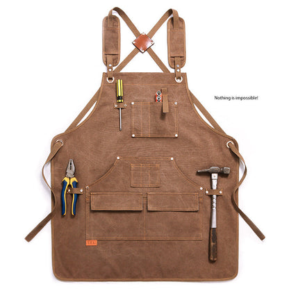 Fashion canvas apron custom logo anti-fouling thickening