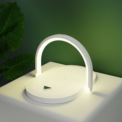 3-in-1 Wireless Charging Station with LED Night Light | 15W Fast Charger Desk Lamp