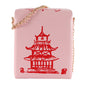 Printed tower shoulder bag