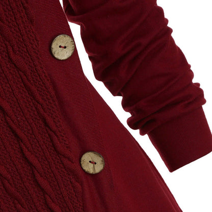 Pile pile collar hooded sweater