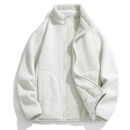 Lambswool Fleece Jacket Double Sided Fleece Coat